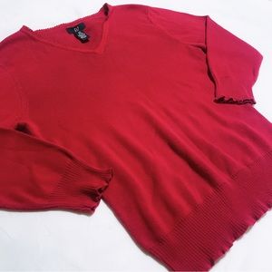 Women’s Sz XS Red Lightweight Three-Quarter Sleeve Sweater From GAP